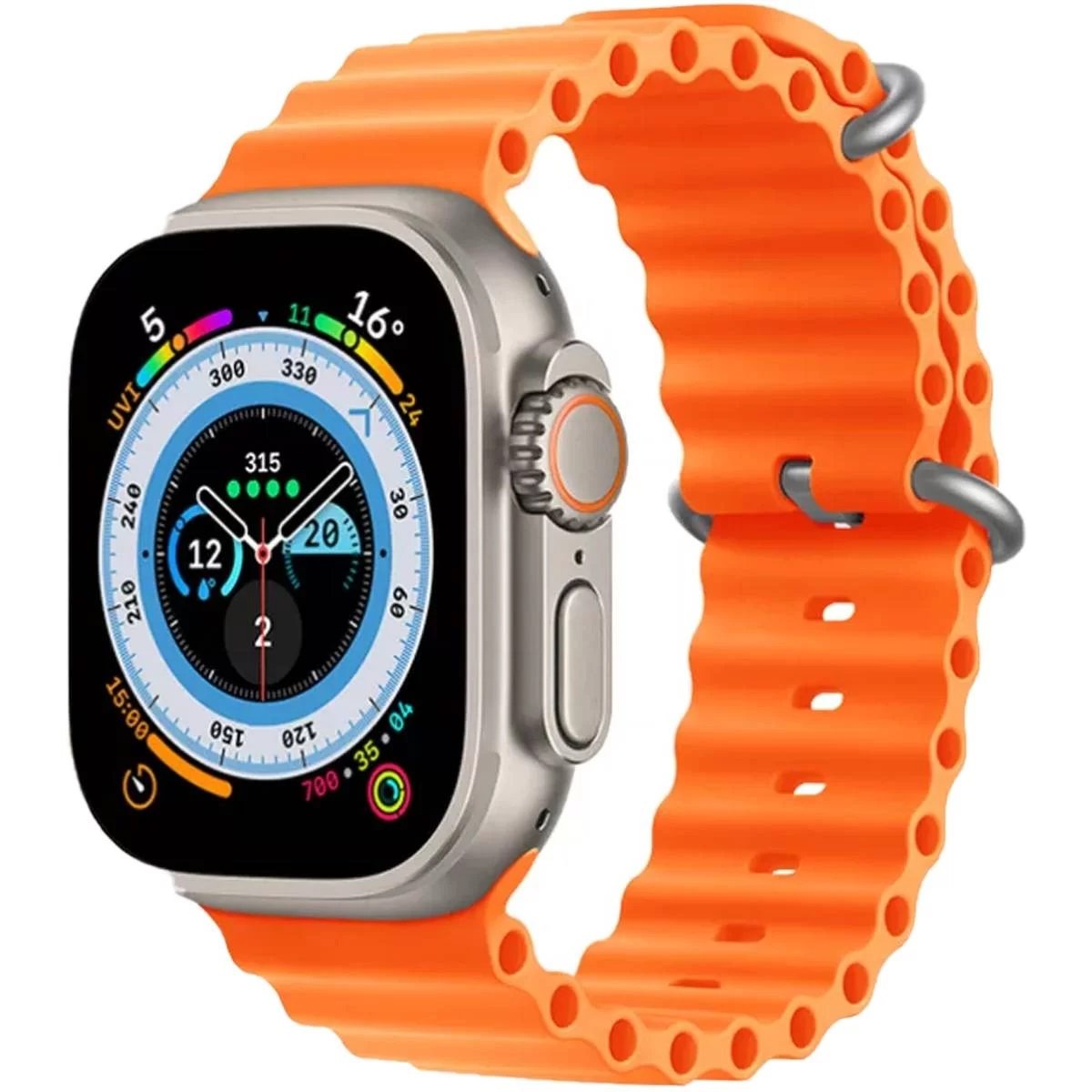 X8 Ultra Smartwatch 49MM with Bluetooth Calling & Wearfit Pro App in Orange