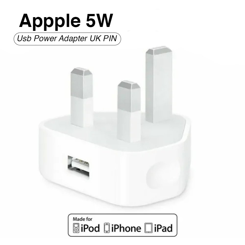 Apple 5W USB Power Adapter UK Pin for iPhone, iPad, iPod & Apple Watch