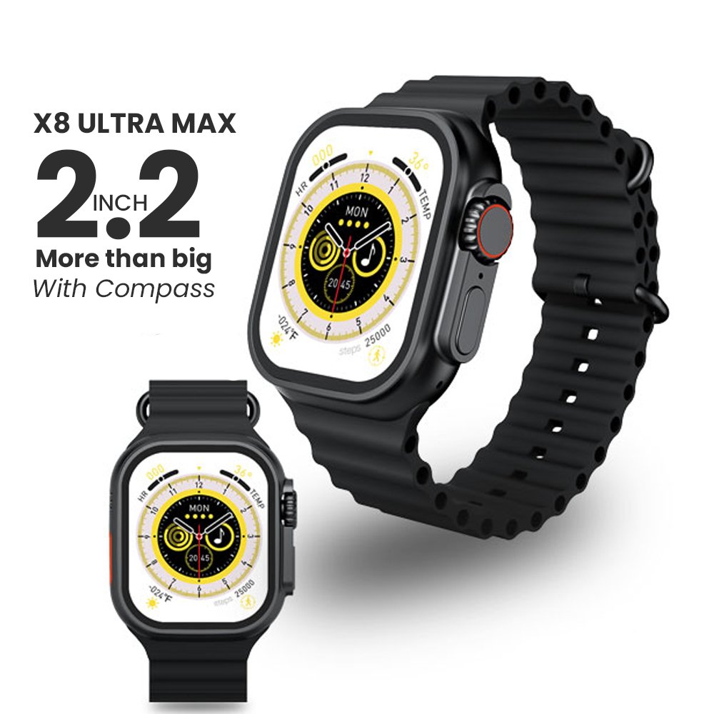 X8 Ultra Max Smart Watch Series 8 - 2.2 Inch NFC, Always-On Display, GPS, Wireless Charging