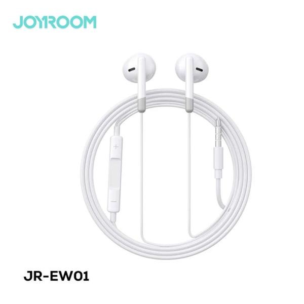 JOYROOM EW01 Half In-Ear Wired Earphones - 3.5mm Connector - White